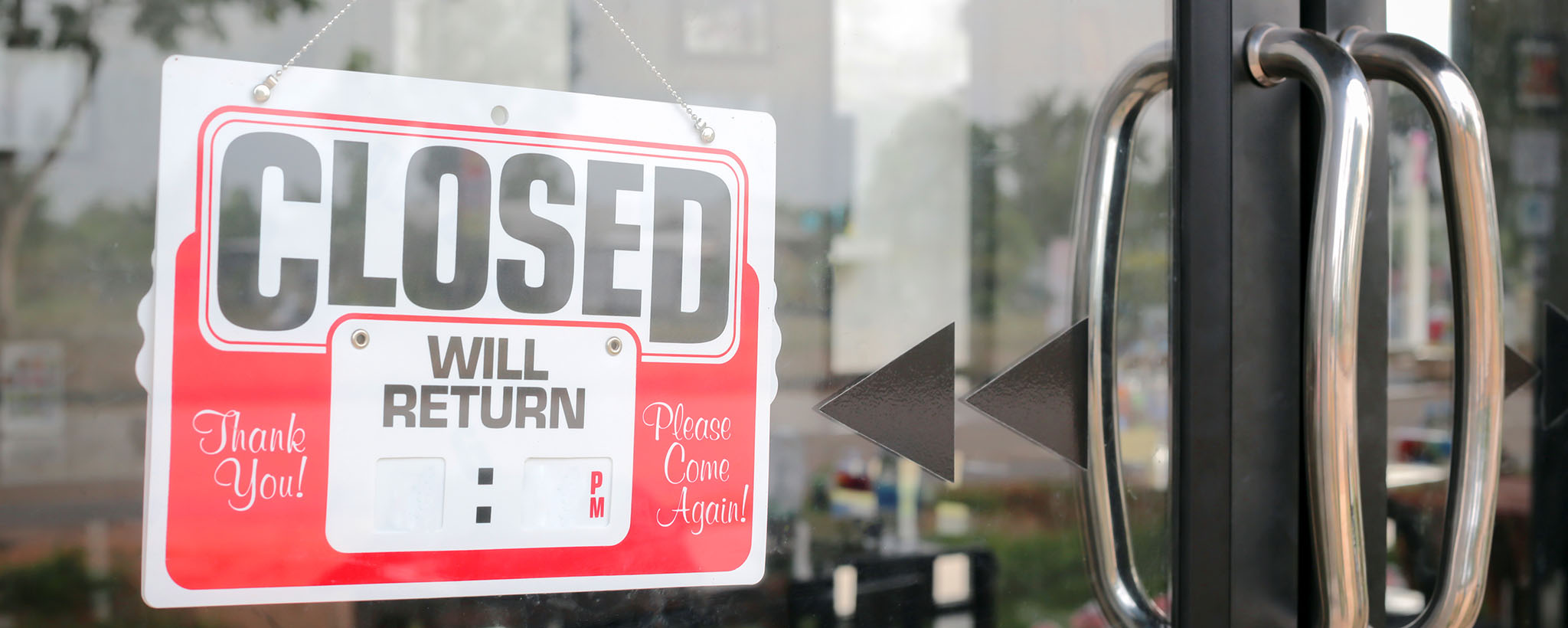 signo cerrado en un negocio