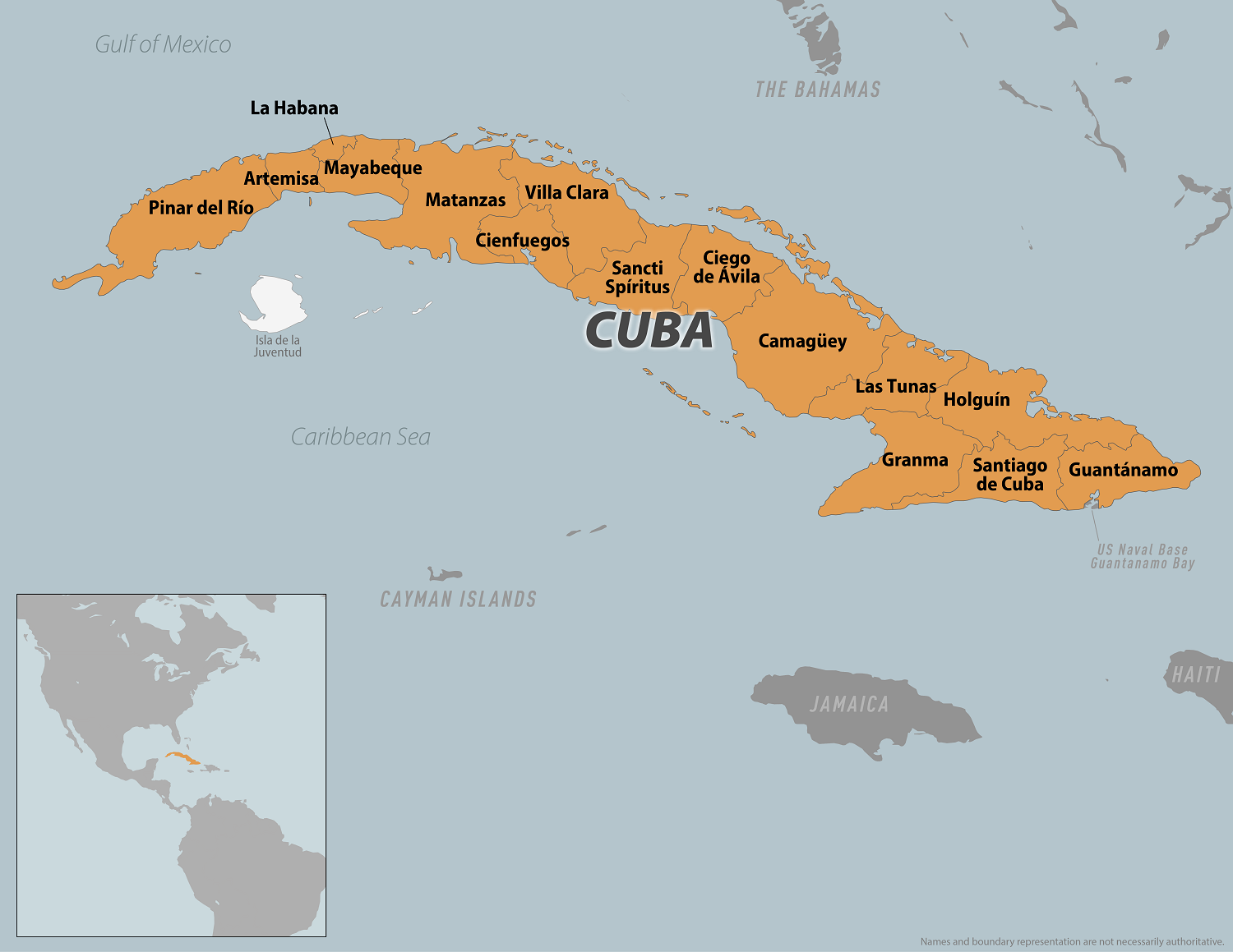 Areas of Cuba with reported cases of Oropouche